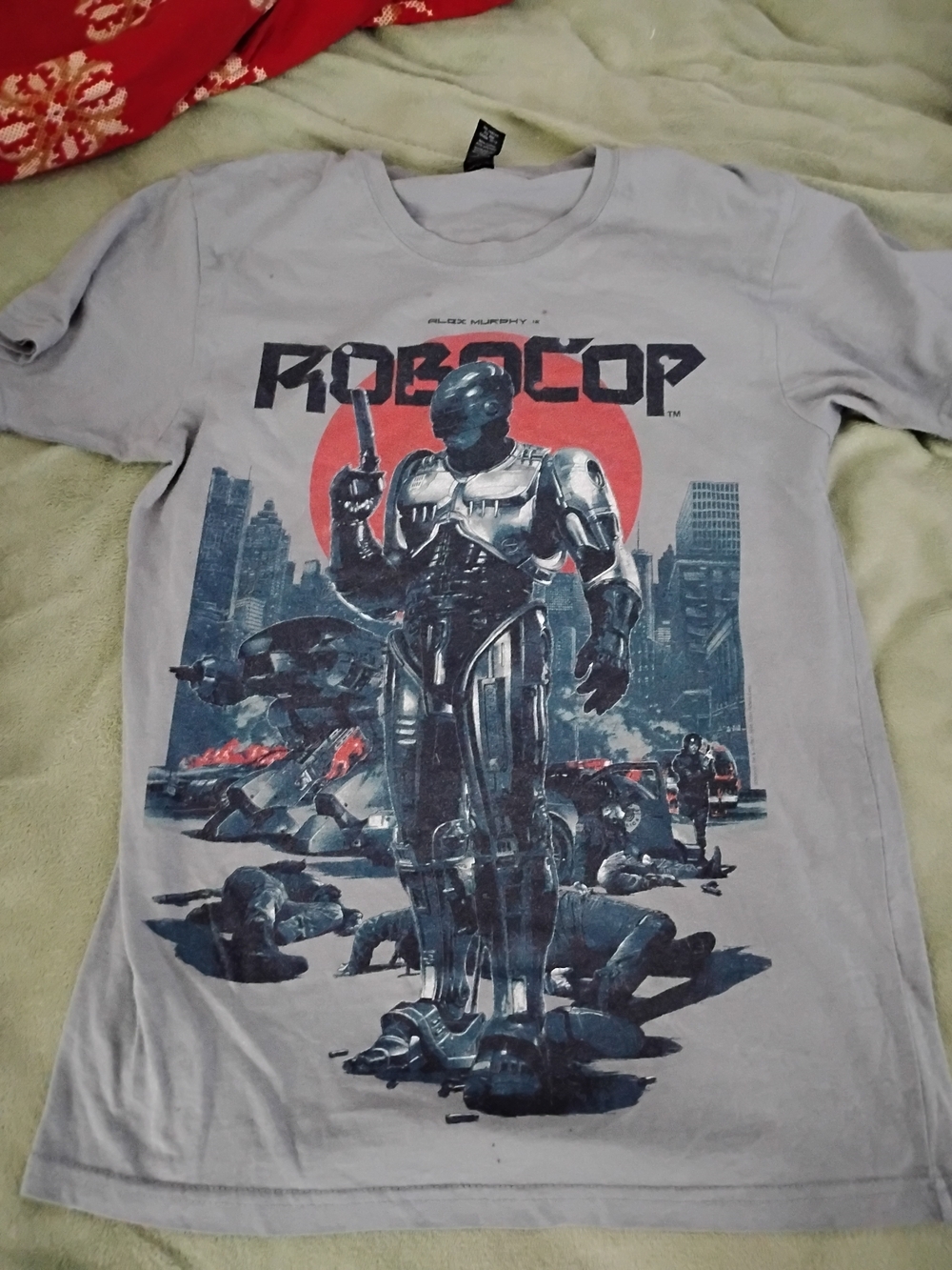 Loot Crate Robocop Graphic Tee - Light Gray with Red Accent